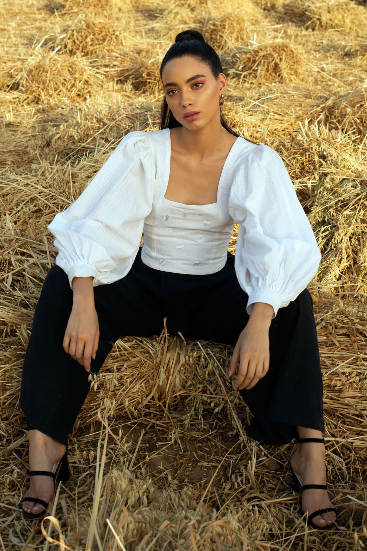 Aya Balloon Sleeve Top - Hess