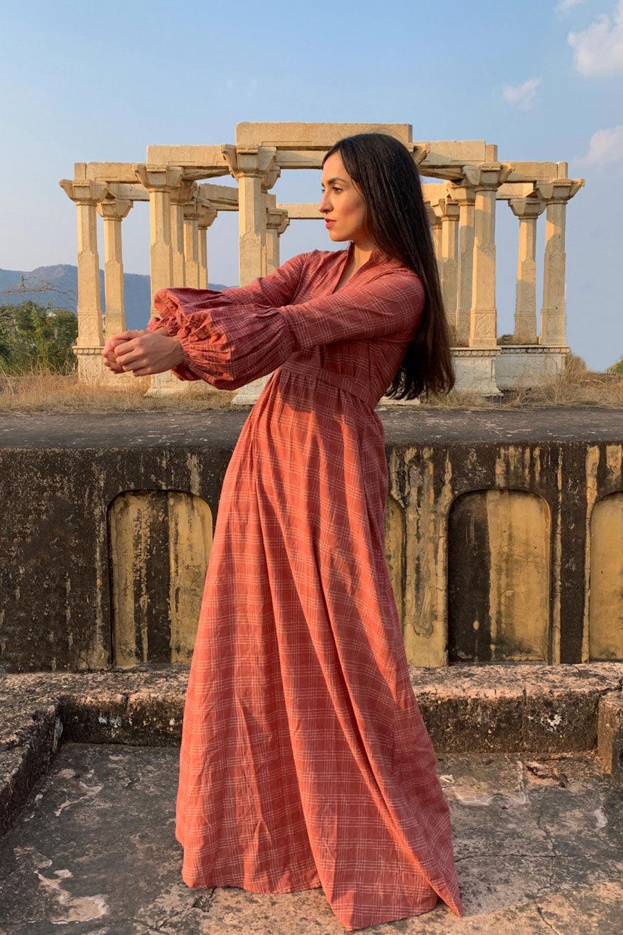 Terracota Aura Long Dress - Hess