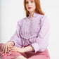 Reina Lavender Pintuck Blouse