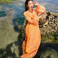 Aura Long Dress Block Print - Hess