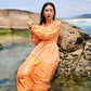 Aura Long Dress Block Print - Hess